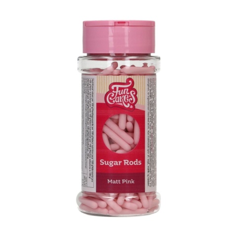 Pałeczki cukrowe XL różowe matowe 70g - Fun Cakes