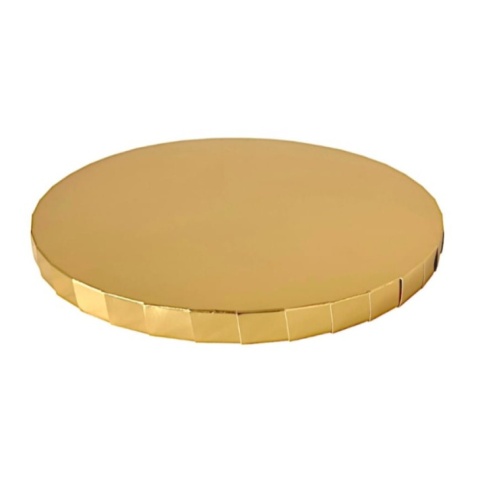 Podkład pod tort złoty śr. 35 cm, wys. 20mm - Fun Cakes
