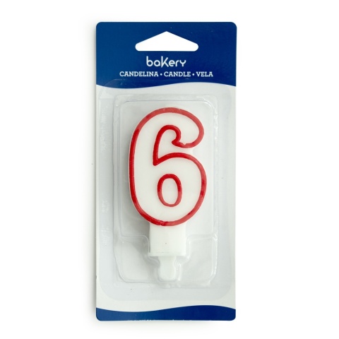 Świeczka na tort, cyfra 6 - Decora