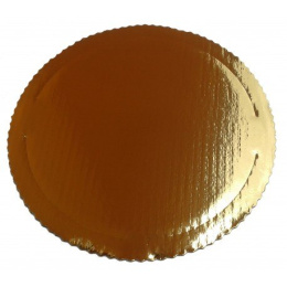 Podkład tekturowy pod tort - złoty gruby - 22 cm