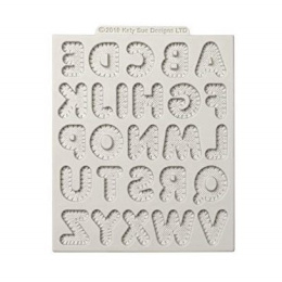 Forma silikonowa - alfabet szyty, materiałowy - Katy Sue Designs