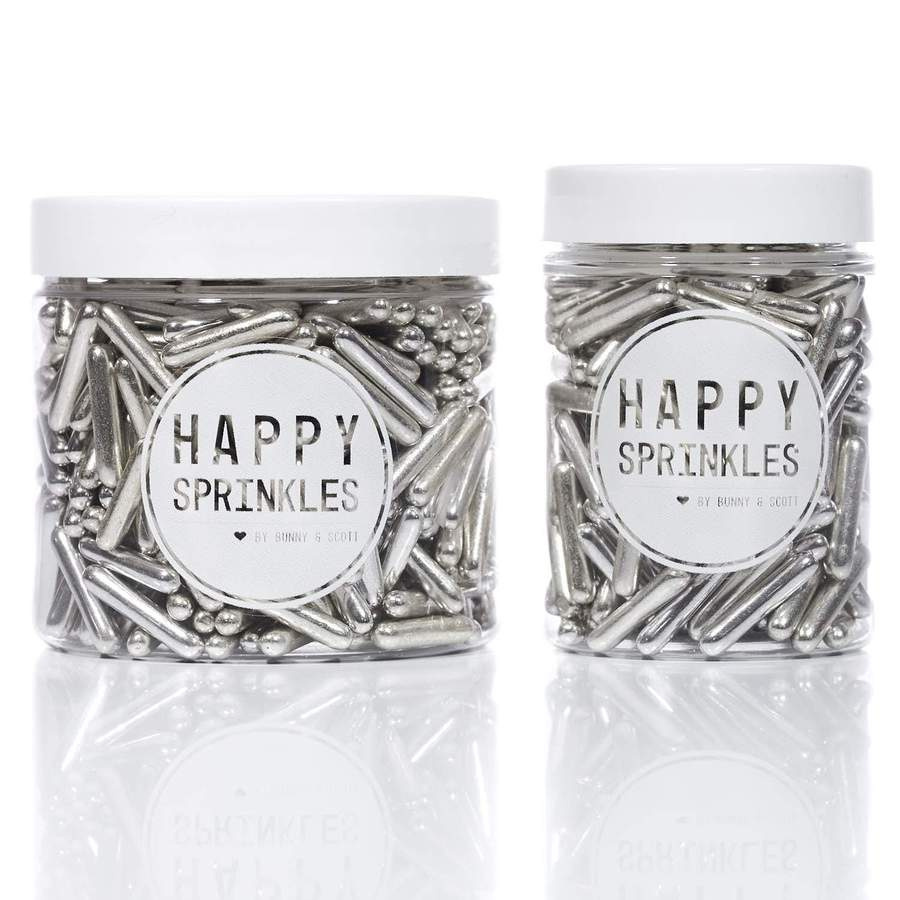 Pałeczki cukrowe - srebrne 90g - Happy Sprinkles